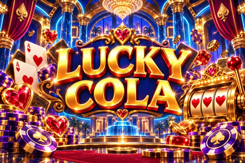 lucky cola brand artwork in a gold and jewel casino scene — original concept illustration