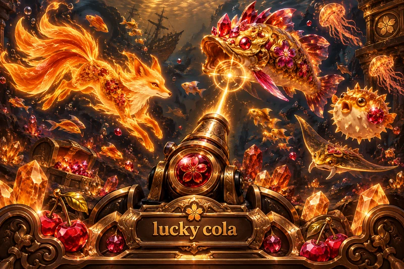 lucky cola — orihinal na fishing casino game concept art sa citrine orange and dark bronze