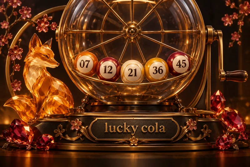 lucky cola — lottery cage at sample numbered balls na 07, 12, 21, 36, 45