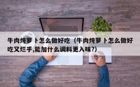 How to make beef stew with radish delicious (How to make beef stew with radish delicious and rotten? What seasoning can you add to make it more delicious?)